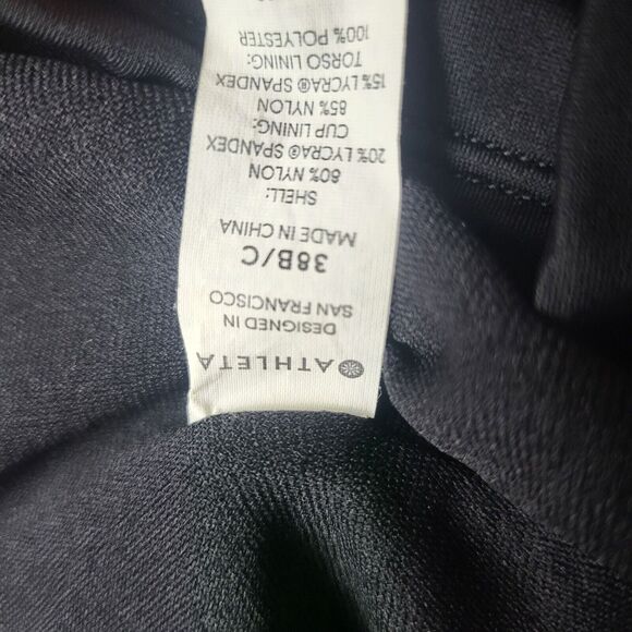 Athleta Tankini Swim Top 38B/C Womens Black Underwired Pullover Swimwear - Picture 12 of 12